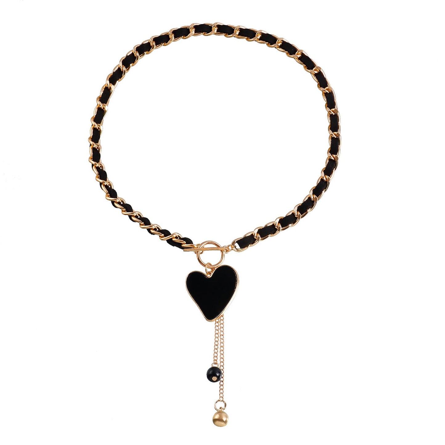 Velvet Heart Pendant Necklace for Women – Layered Clavicle Chain Jewelry