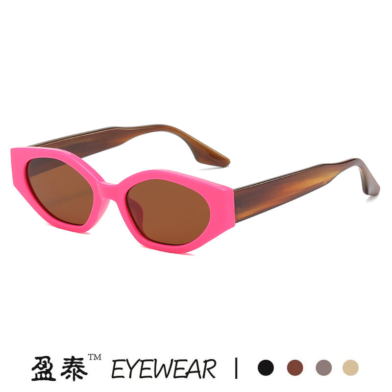 Color-Match Cat Eye Sunglasses for Women – Trendy Small Frame Fashion Shades