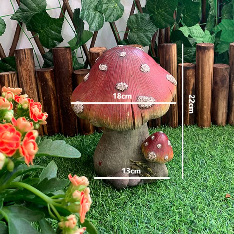 Charming Garden Sculpture Ornament - Mushroom Design