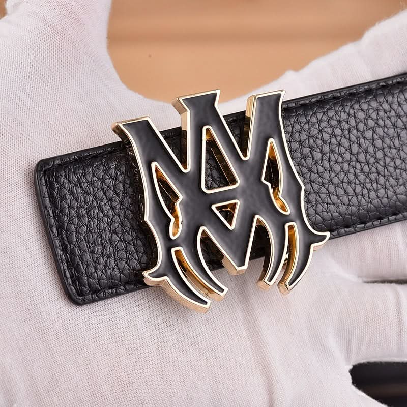 Men’s Leather Belt – Classic Litchi Pattern with Smooth Alloy Buckle