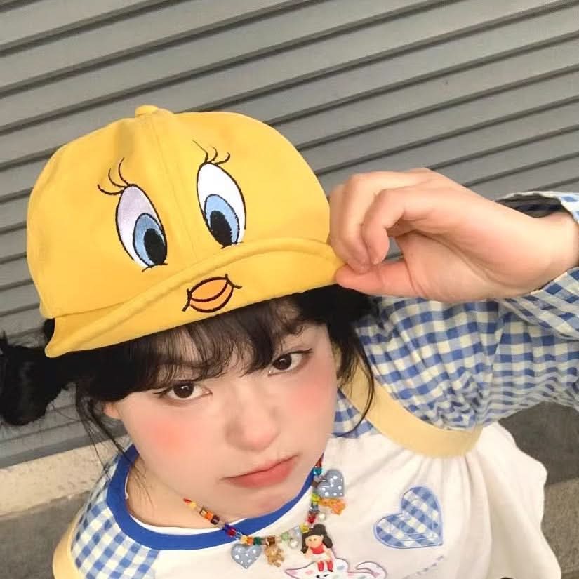 Kids' Tweety Duck Baseball Cap – Embroidered Cotton Sunshade Hat