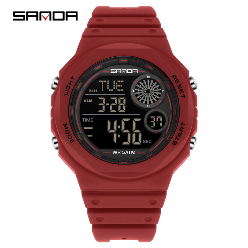 Sanda Digital Sports Watch – Waterproof, Luminous Multifunction Watch for Men & Women