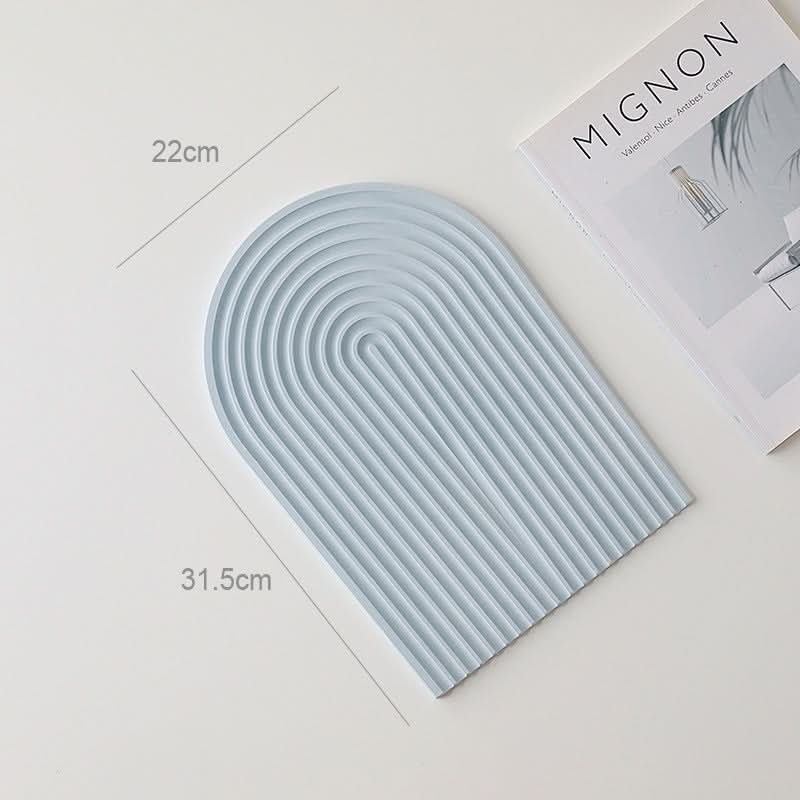 Nordic 3D Plaster Round Tray - Wave Pattern, Photo Props & Decoration