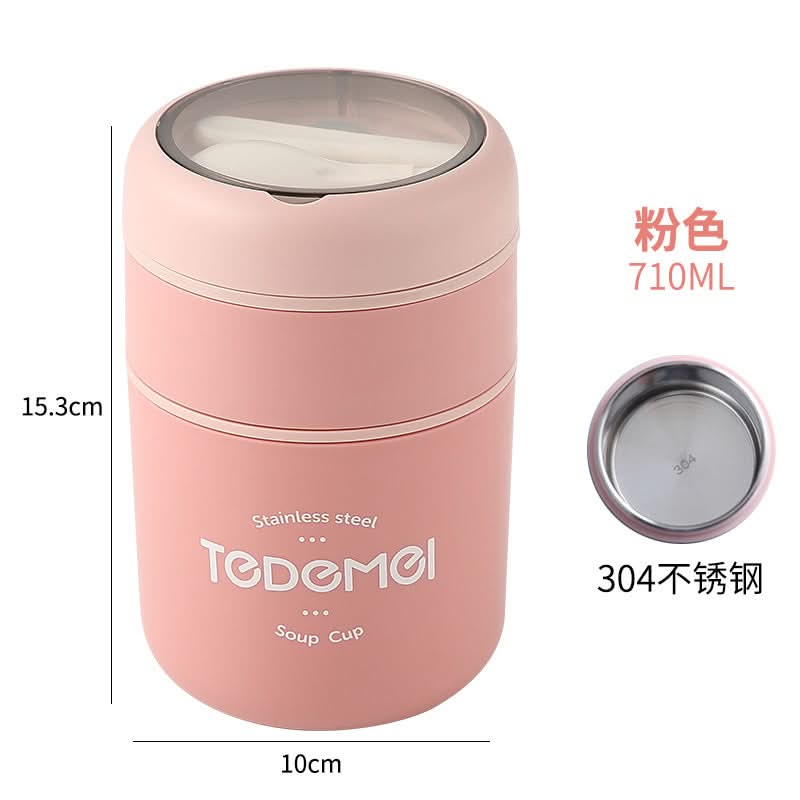 Portable Soup & Porridge Container Stainless Steel Insulated Breakfast Cup – 530-710ml