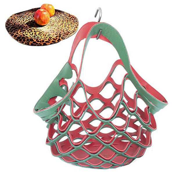 Retro Leather Mesh Shoulder Bag – Small Foldable Shell Handbag