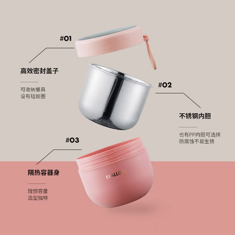 600ml Insulated Soup Cup with Lid – Leak-Proof Thermal Lunch Container