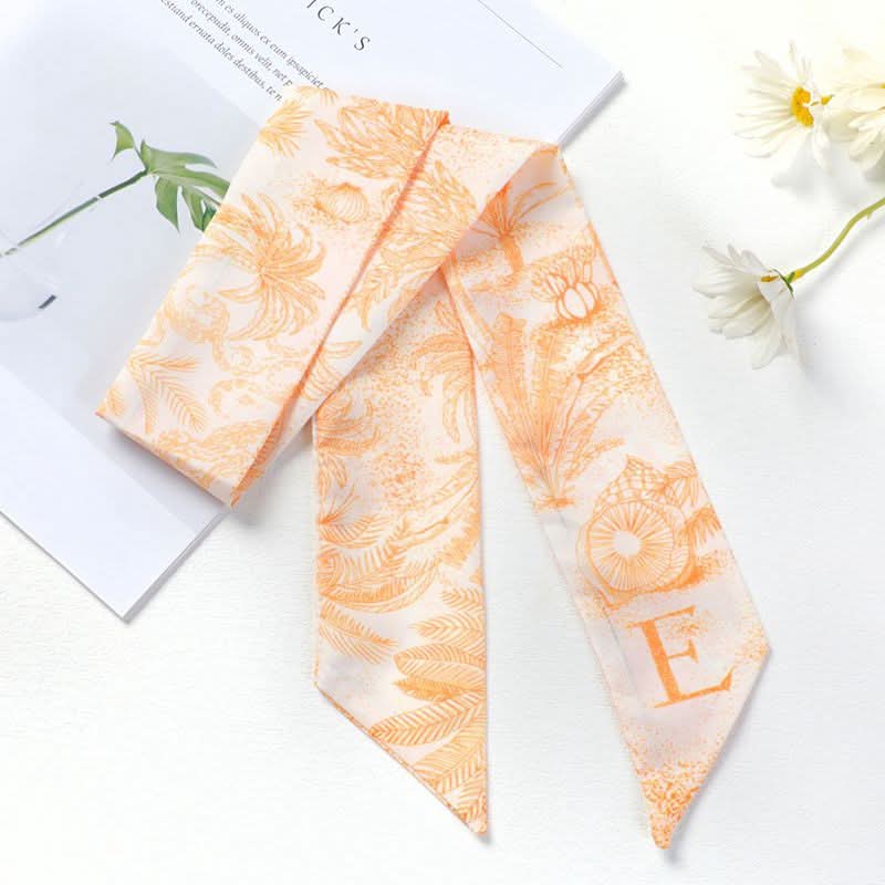 Silk Scarf Ribbon Ponytail Bow - Letter Headband Accessory (Set of 2pcs.)