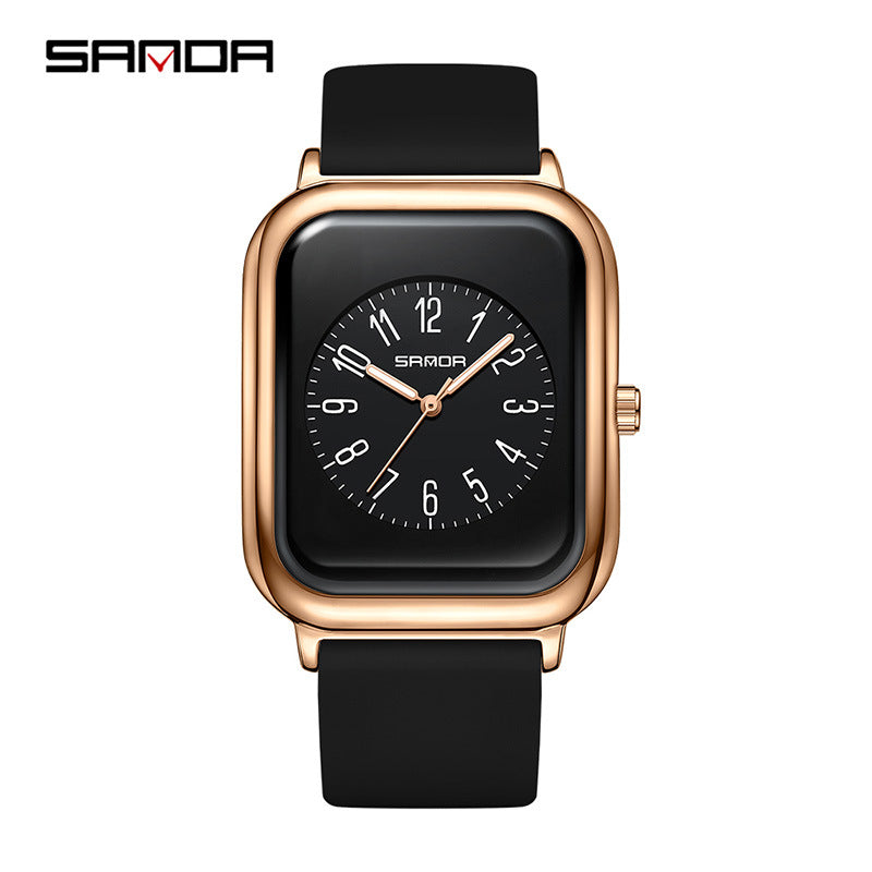 SANDA Unisex Silicone Quartz Watch – Waterproof Digital Fashion Casual Timepiece