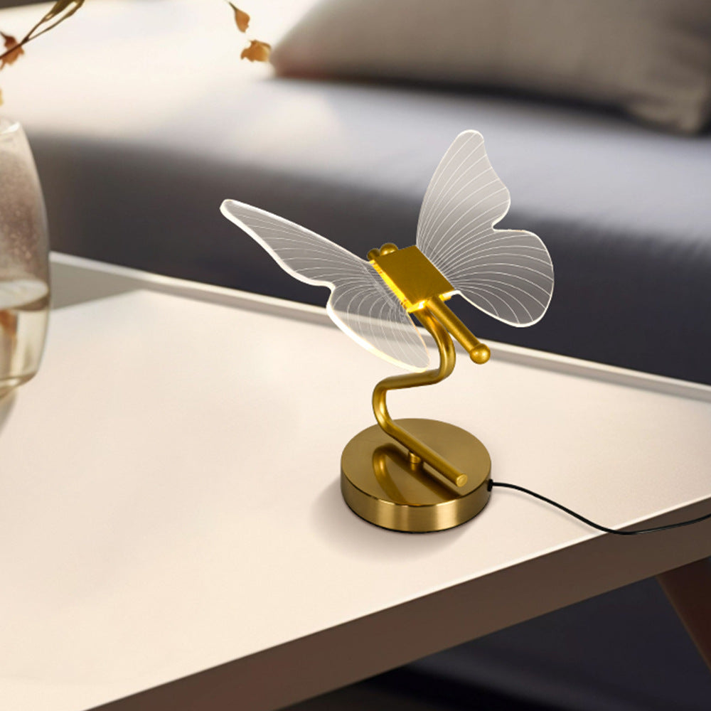 Butterfly Table Lamp – Modern Bedside Night Light for Bedroom or Living Room Decor