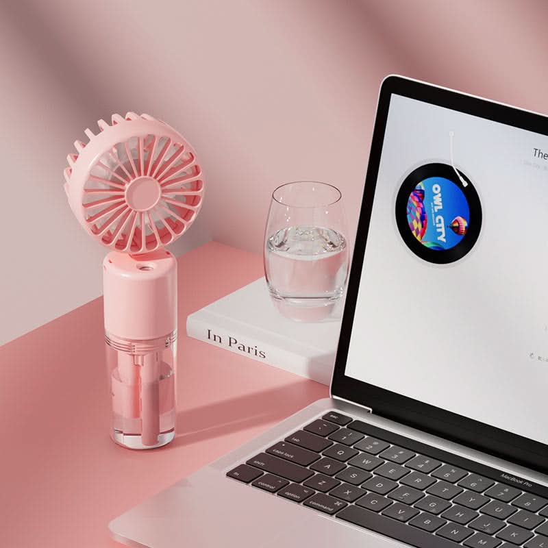 Mini USB Mist Fan – Portable Rechargeable Spray Cooling Fan