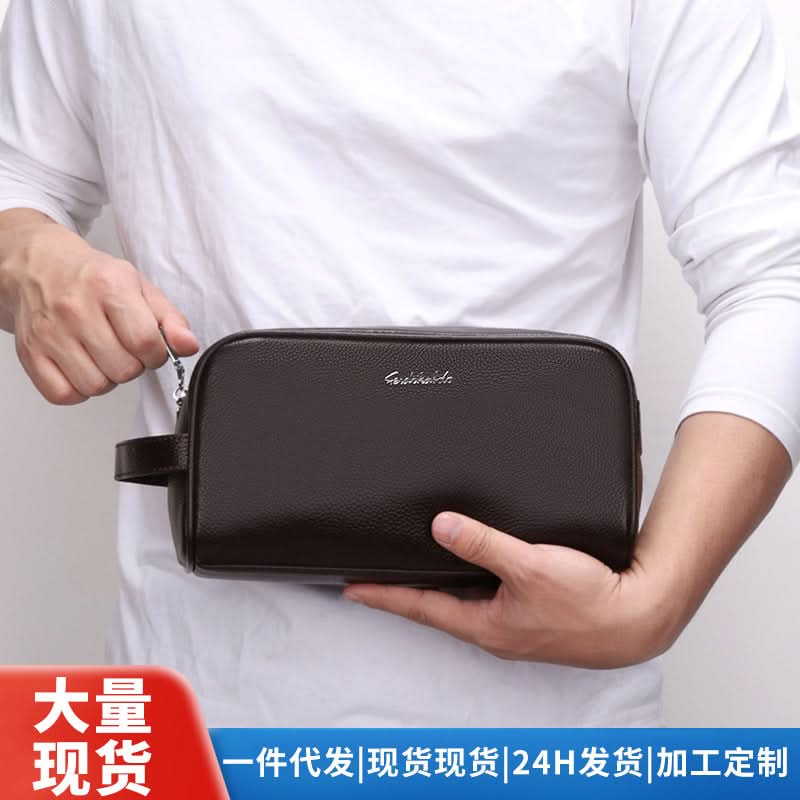 Men’s Stylish Leather Clutch Bag – Business Travel Handbag