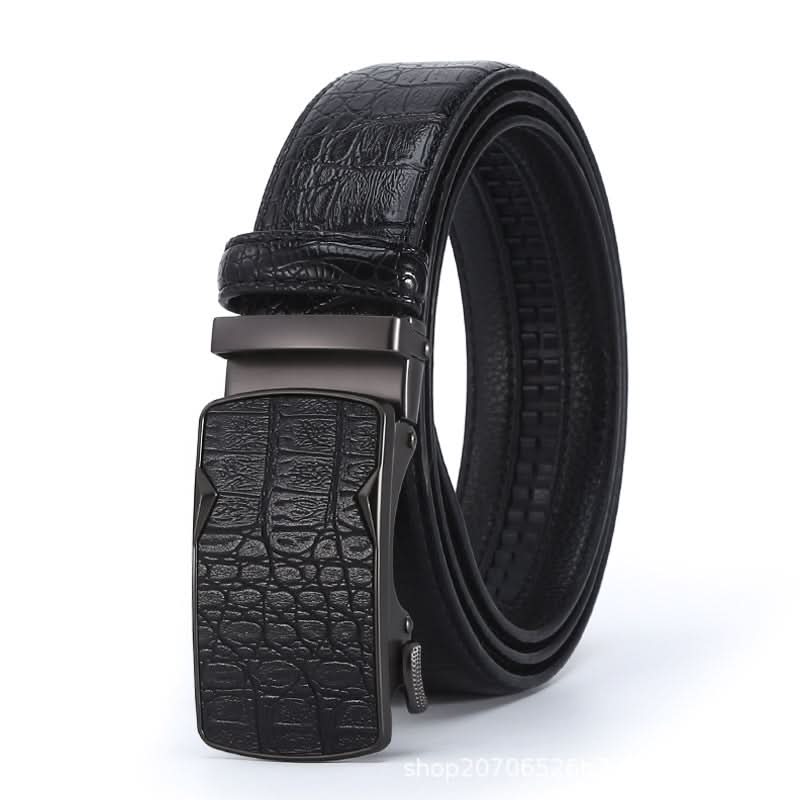 Crocodile Pattern Leather Belt for Men