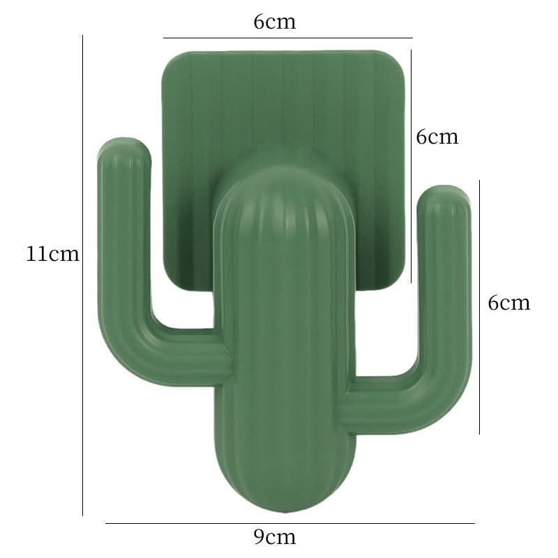 Cute Rotating Sticky Cactus Wall Hook for Keys, Bags & Accessories (Pack of 2)