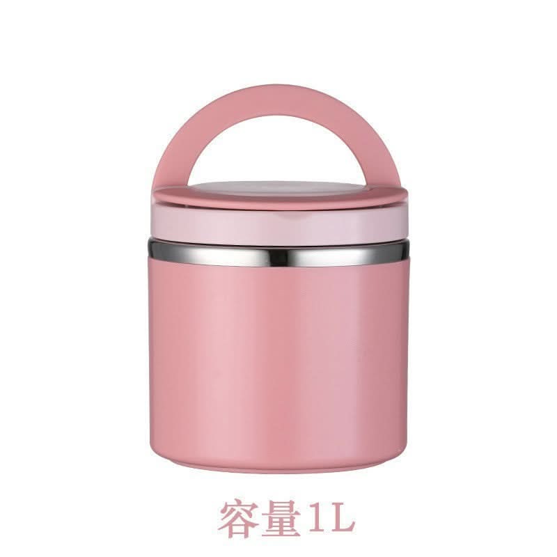 Insulated Stainless Steel Round Lunch Box – Thermal Food Container for Adults