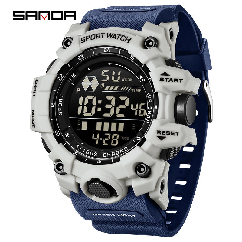 Sanda Digital Sports Watch for Students – Waterproof Multi-Function Alarm & Stopwatch
