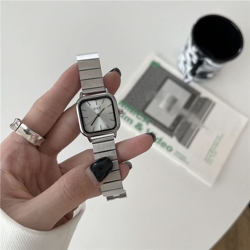 Niche Bamboo Strap Square Watch