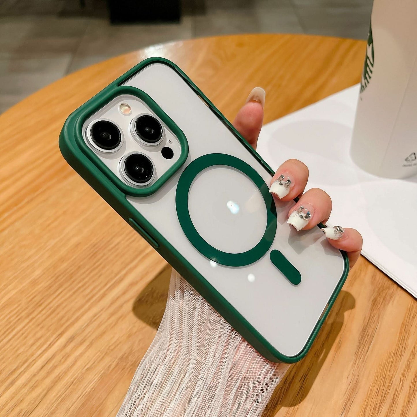 Magnetic Transparent iPhone Case, Frosted Protection