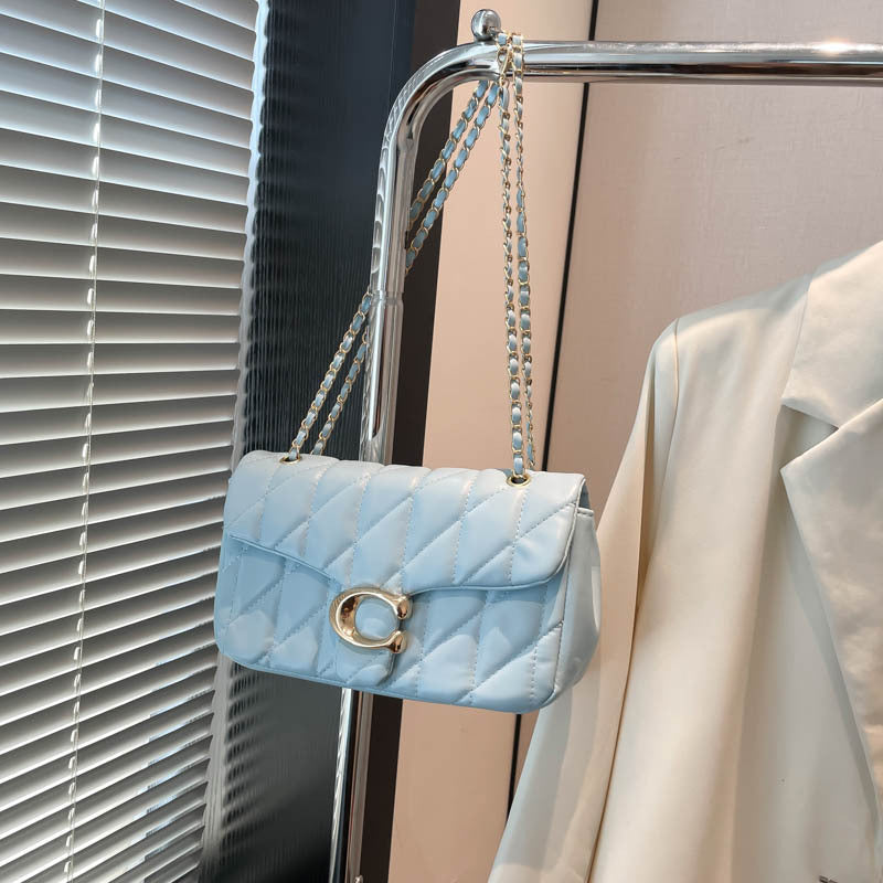 Chic PU Shoulder Handbag for Women – Diamond Chain Underarm Bag