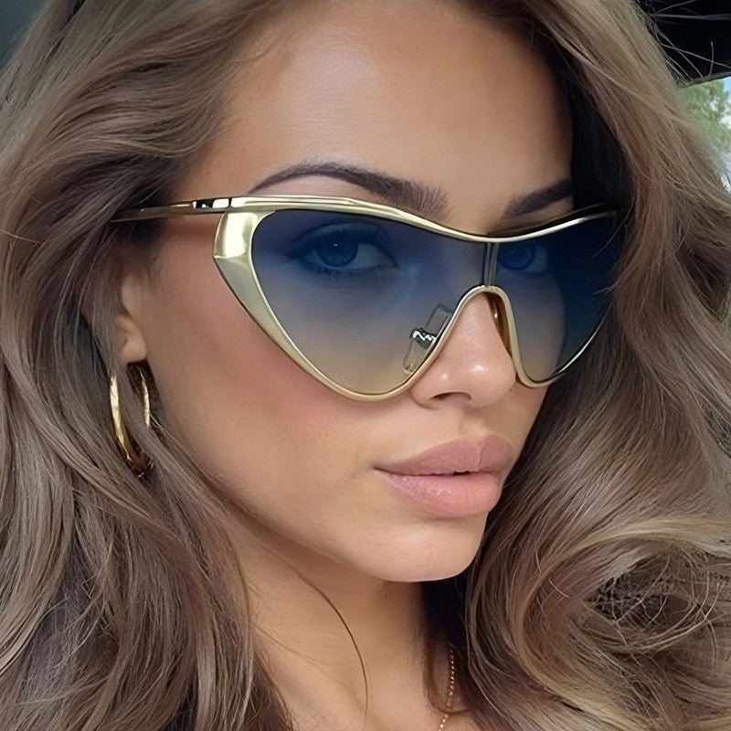 Trendy Metal Frame Women’s Sunglasses – UV Protection Fashion Shades for Everyday Style