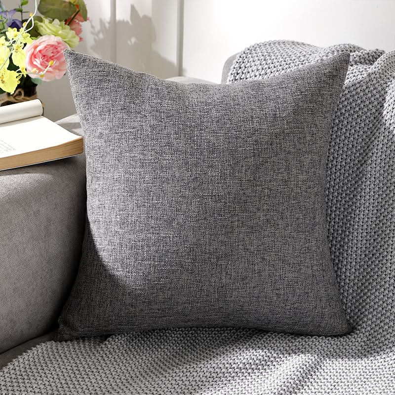 Solid Color Linen Sofa Pillow Covers (Set of 2)