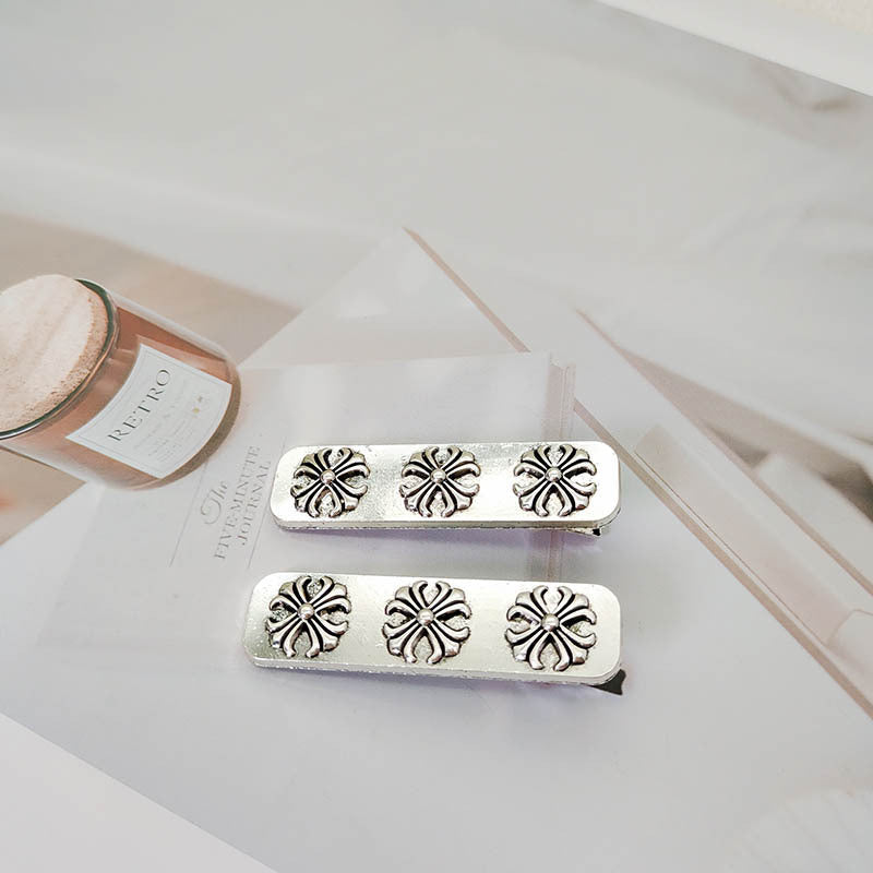 Retro Metal Hair Clips – Plated Duckbill Bang Clips for Women (Pack of 2)