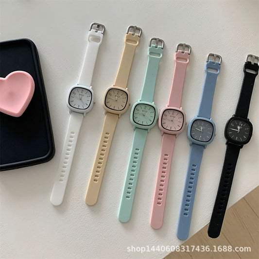 Macaron Color Silicone Strap Watch