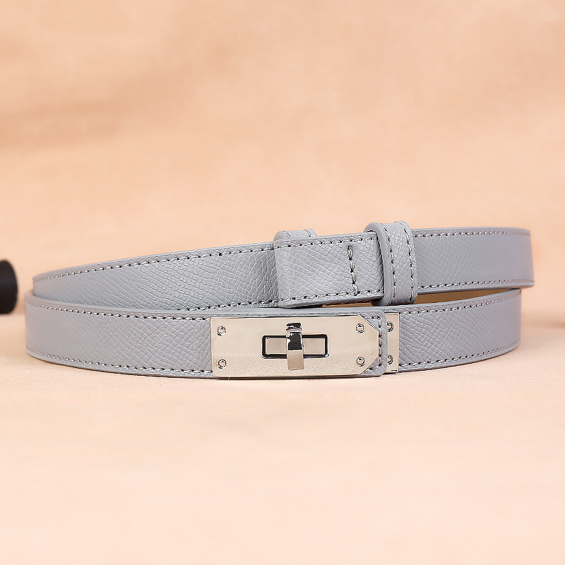 Women's Leather Waist Belt – Snap Button Fashion Dress Accessory