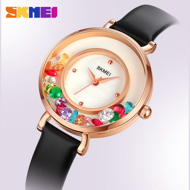 Moment Beauty Watch – Elegant Gem Roller, Fashionable Quartz for Women