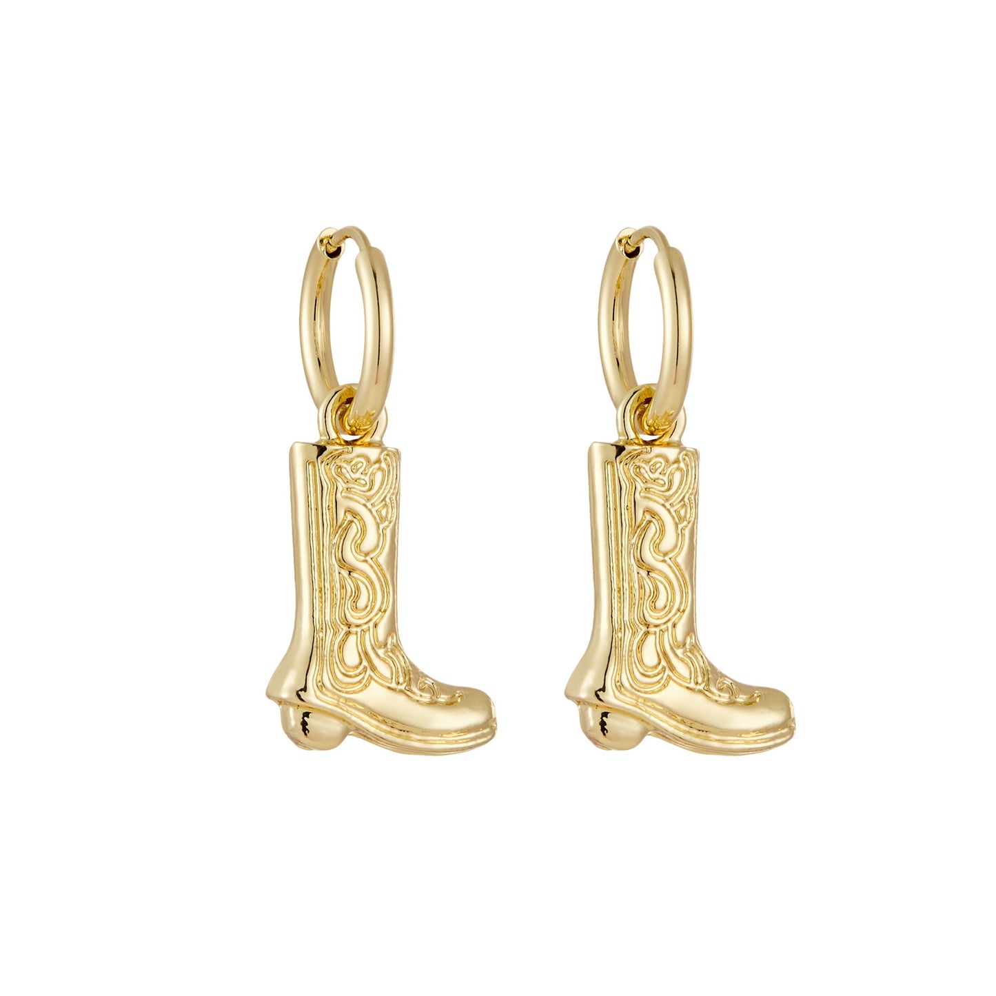 Cowboy Boots Pendant Necklace and Earrings Set – Unisex Zinc Alloy Jewelry