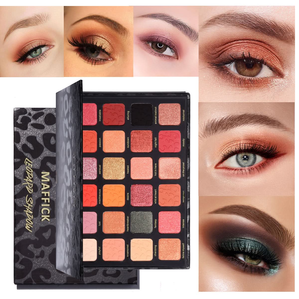 24-Color Leopard Eyeshadow Palette – Chameleon Matte & Pearlescent Shades