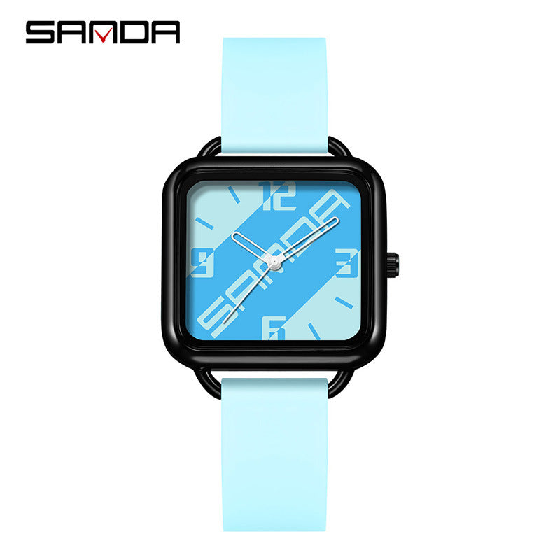 Sanda Unisex Square Quartz Watch – Trendy Waterproof Fashion Watch for Students