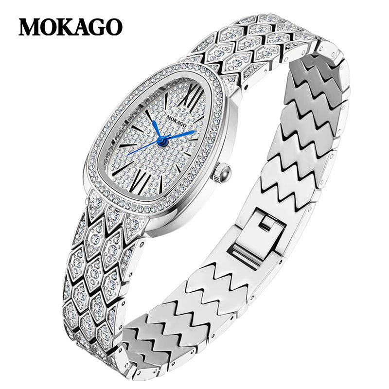 MOKAGO Luxury Water Drop Diamond Women’s Watch – Elegant Fashion Watch