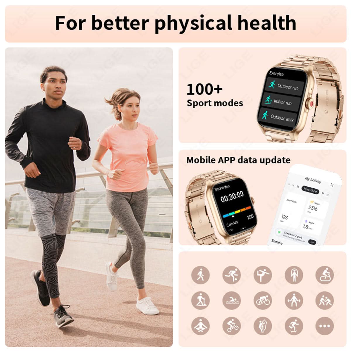 Smart Watch for Men & Women – Bluetooth Call, Health Monitor, Fitness Tracker