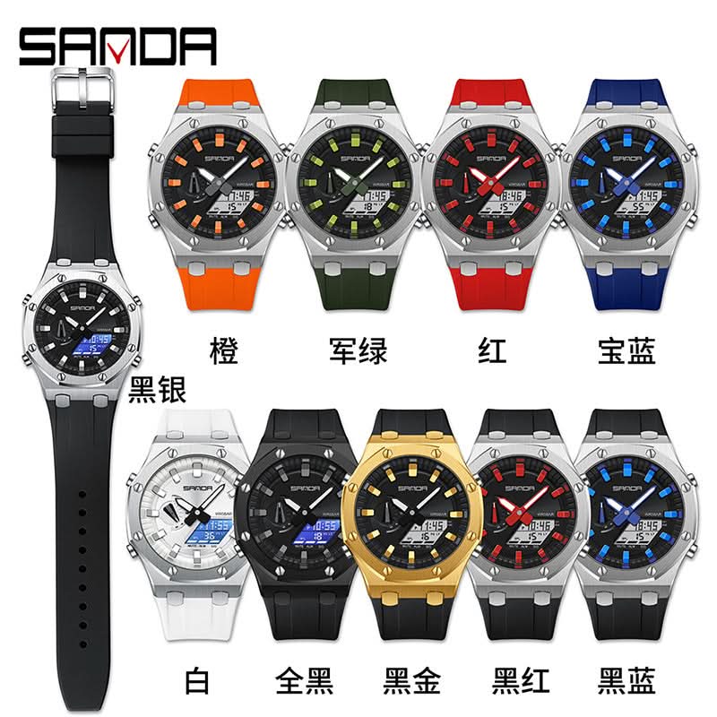 Men's Waterproof Sports Watch – Octagonal Design