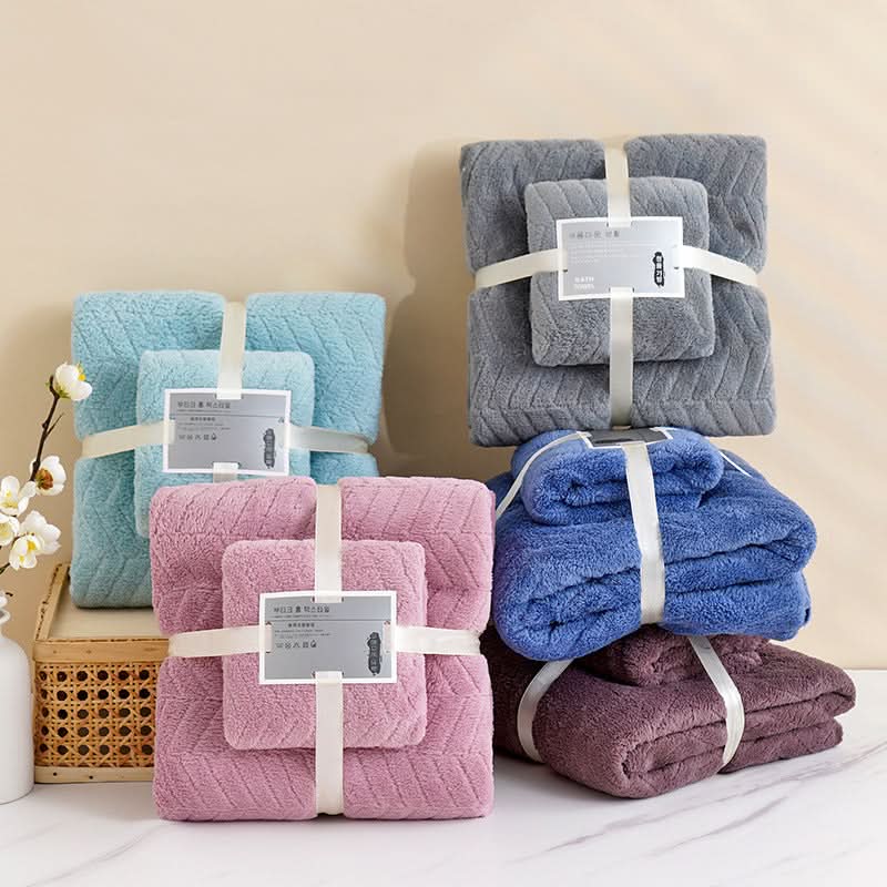 Coral Fleece Mother & Child Towel Set - 2-Piece Bath & Beach Towels