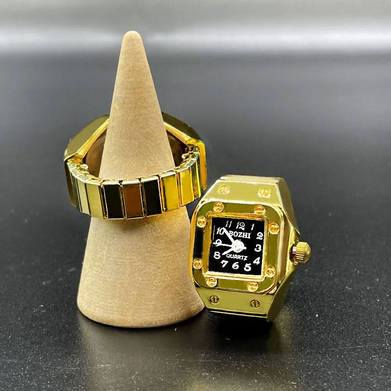 Adjustable Quartz Ring Watch for Men & Women – Fashionable Finger Watch