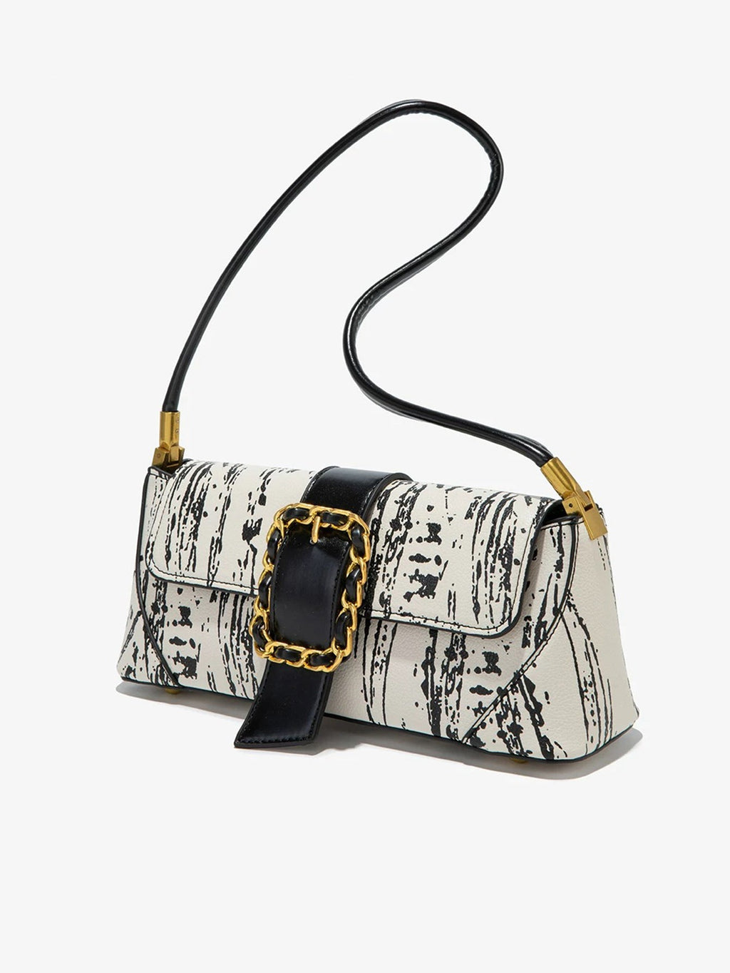 Vintage Horse & Carriage Pattern Shoulder Bag – PU Underarm Handbag for Women