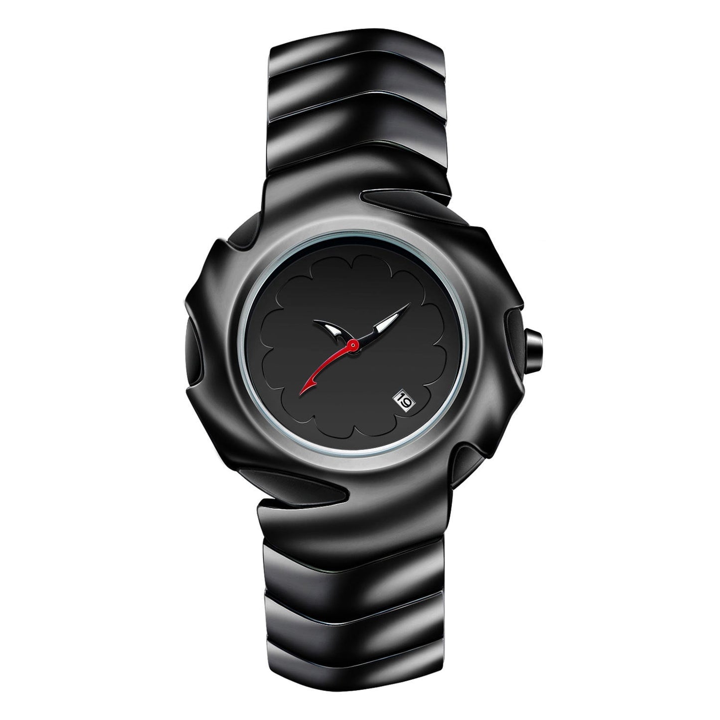 Blade Design Waterproof Men’s Quartz Watch – 50M Black Alloy Strap Timepiece