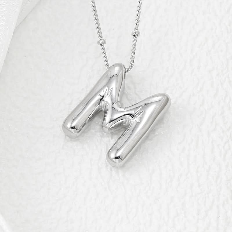 Silver-Plated Alphabet Pendant Necklace – Hip-Hop Style