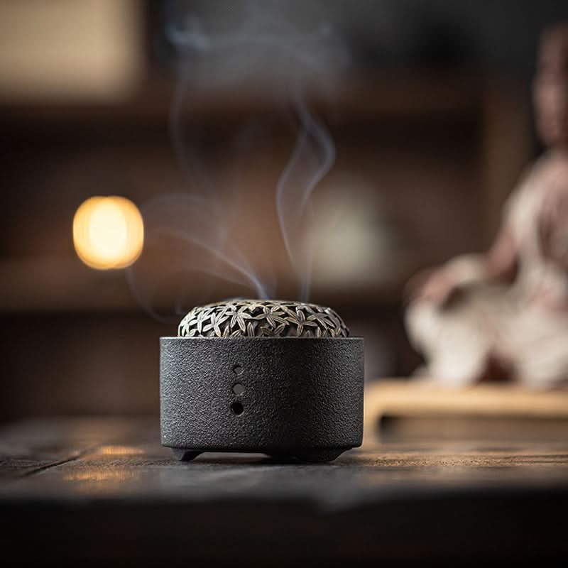Creative Ceramic Incense Burner - Line Design for Sandalwood & Agarwood