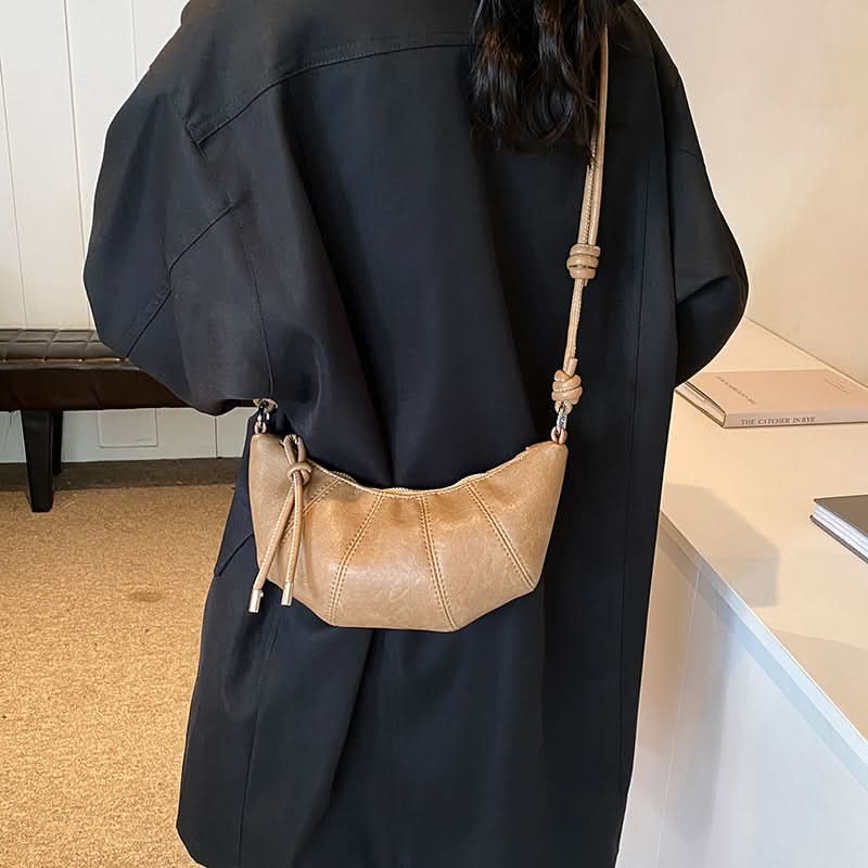 Women’s Retro PU Leather Dumpling Bag – Trendy Small Shoulder Bag