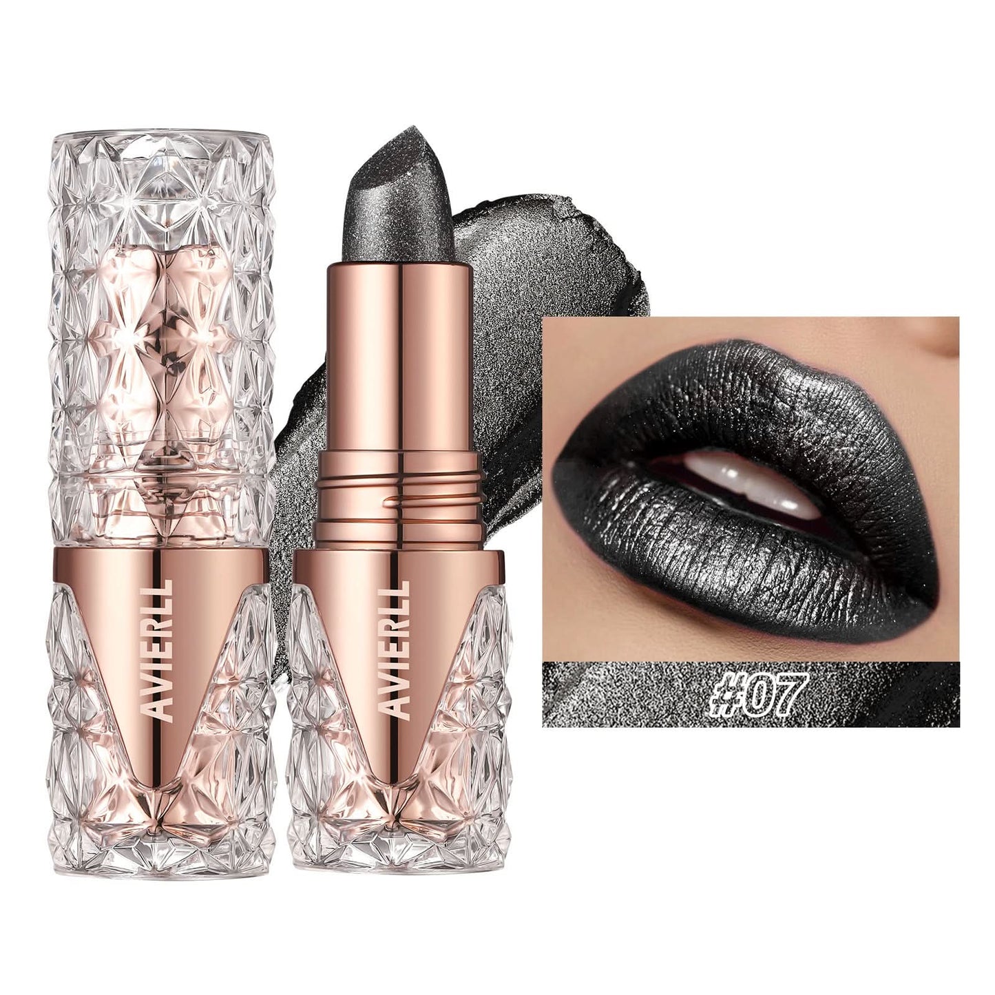AVIERLL Glitter Lipstick – Long-Lasting, Waterproof, High-Shine Pearlescent Lip Color