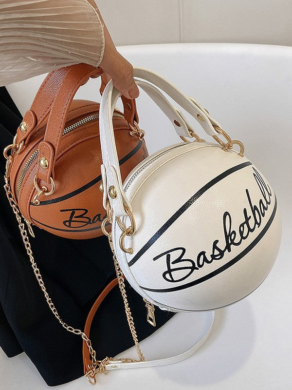 Round Ball Crossbody Bag – PU Leather Chain Shoulder Handbag for Women