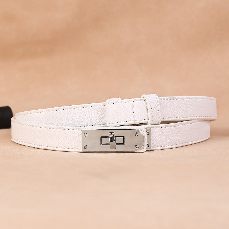 Women's Leather Waist Belt – Snap Button Fashion Dress Accessory