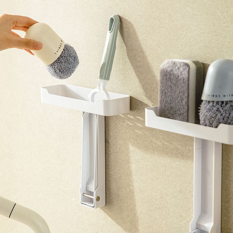 Wall-Mounted Foldable Dishcloth & Sponge Rack – Punch-Free