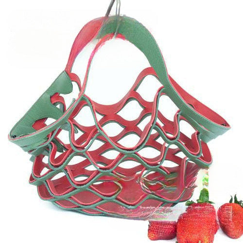Retro Leather Mesh Shoulder Bag – Small Foldable Shell Handbag