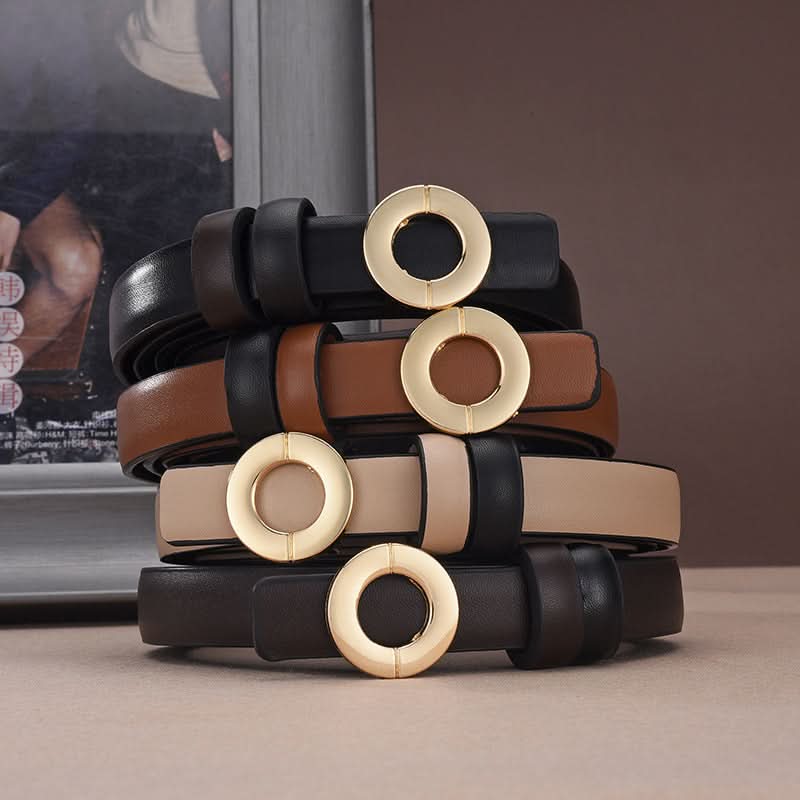 Women's Thin PU Leather Belt – Stylish Adjustable Waist Belt