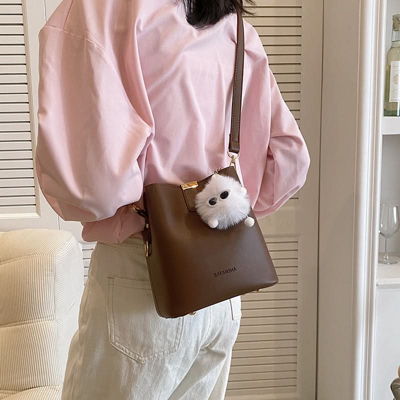 Retro Bucket Shoulder Bag for Women – Fashionable Crossbody Bag
