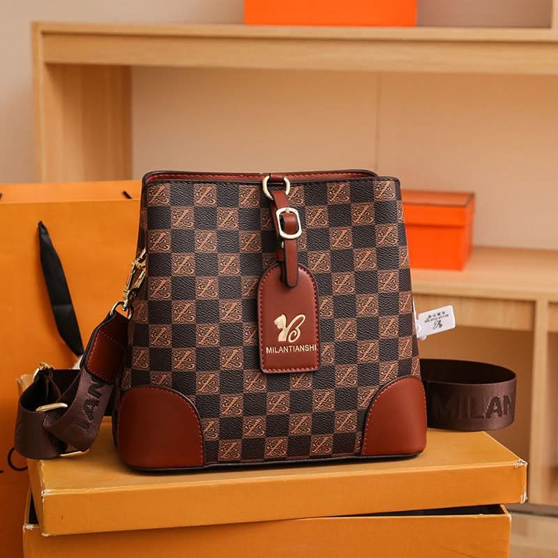 Retro Printed Ladies Bucket Shoulder Bag