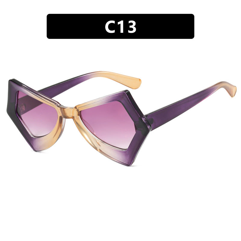 Anti-Blue Light Butterfly Glasses for Women – Oversized Hexagon Flat Frame Eyewear